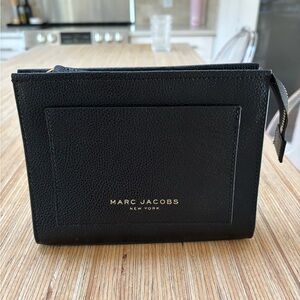 Marc Jacobs Black Pebbled Leather cosmetic bag